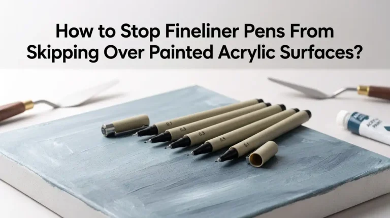 How to Stop Fineliner Pens From Skipping Over Painted Acrylic Surfaces?