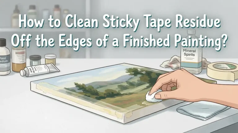 How to Clean Sticky Tape Residue Off the Edges of a Finished Painting?